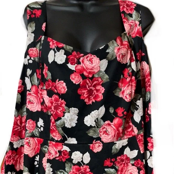 Torrid Black and Pink Floral Dress - Picture 2 of 16